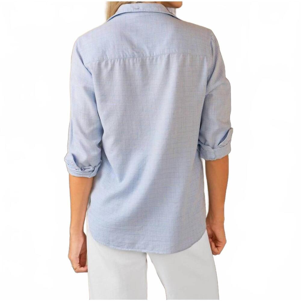 NEW FRANK & EILEEN eileen flannel relaxed button-up shirt in light blue houndsto - Picture 4 of 6